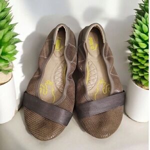 Puma Rhythm Ballet‎ Flats Elastic Strap Comfort Walking Tan Shoes Size US 11